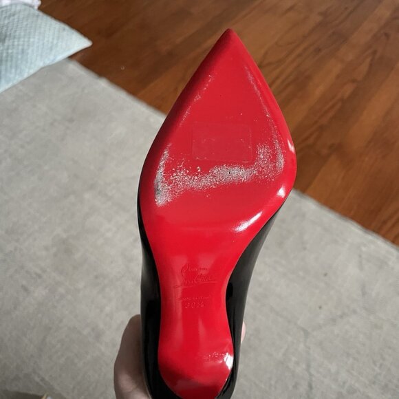 Christian Louboutin Pigalle Follies 100 Black Patent Pumps - Picture 8 of 10